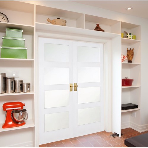 White shaker french doors - french,
