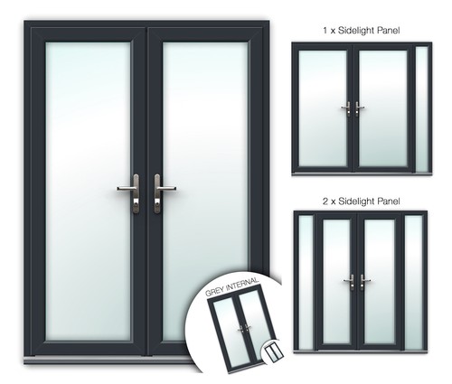 Upvc french doors - doors, grey