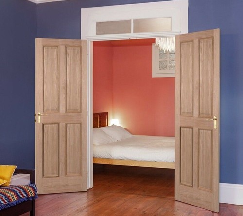 Oak door pair - oak, french