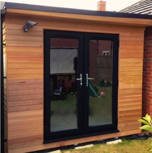 Upvc french doors - black,, grey